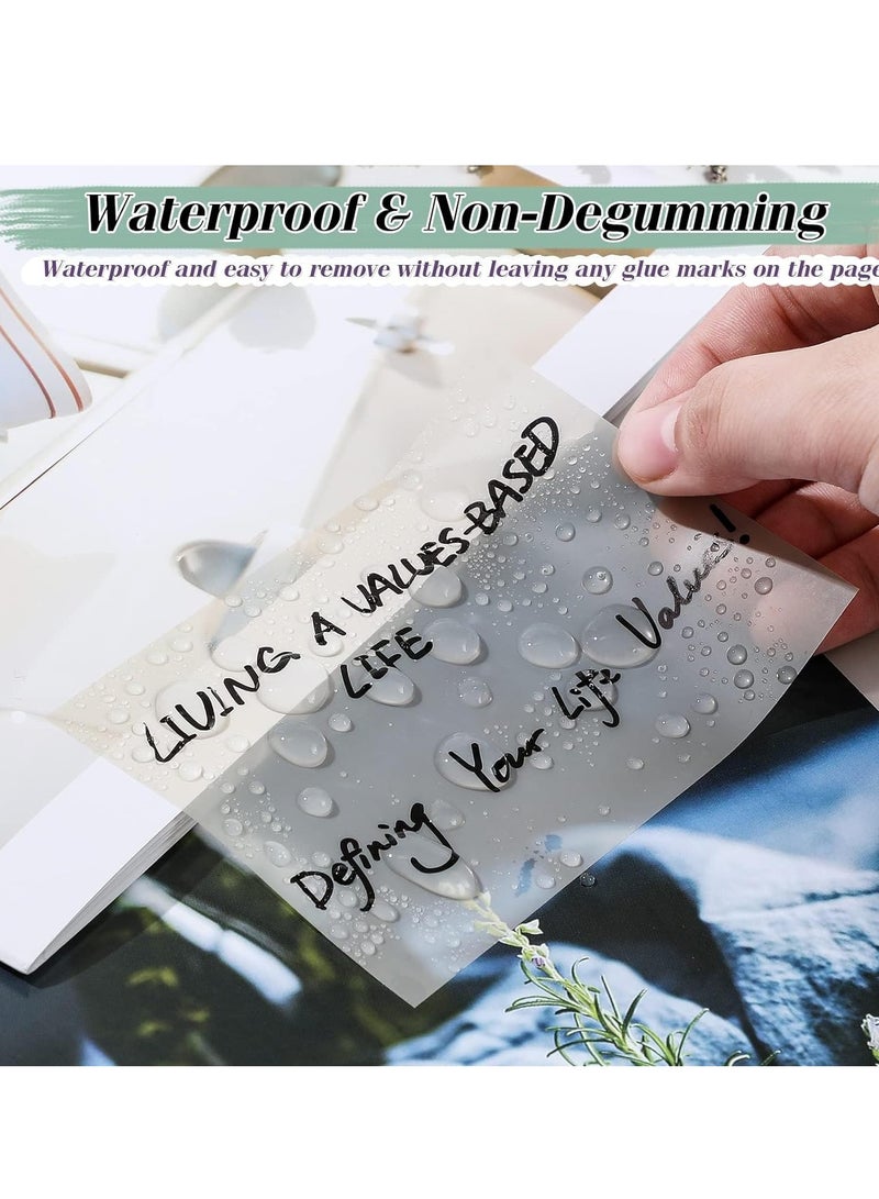 Transparent Sticky Notes Set, 6 Sizes Clear Pads with 10 Colors, Waterproof Self-Stick Translucent Notes, See Through for Bible Tabs, Book Office, 500 Sheets - Image 3